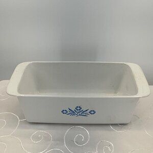 Corning Ware P315-B White Loaf Pan Blue‎ Cornflower